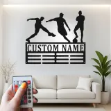 Insegna in Metallo Personalizzata per Calciatore | Arte Murale LED con Nome Personalizzato | Decorazione per Stanza di Gioco per Atleti | Regalo per Ragazzo Adolescente