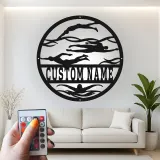 Custom Swimmer LED Metal Sign | Personalized Athlete Wall Art | Competitive Swimming Decor | Swim Team Coach Gift