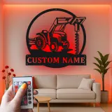 Personalisierte LED-beleuchtete Metall-Wandkunst Traktor Geschenk für Landwirte