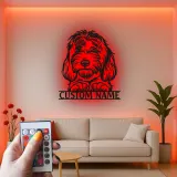 Cartel de metal LED personalizado para perros, regalo para amantes de los perros, decoración de salón o habitación de mascotas