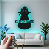 Custom Angel Bell Led Light Metal Wall Art Personalized Holiday Gift Christmas Home Decor