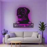 Décoration murale en métal LED personnalisée Labrador Retriever pour les amoureux des chiens 1