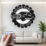 Custom Muscle Car Led Light Metal Wall Art Personalized Gift for Car Enthusiasts Garage or Man Cave Decor 2