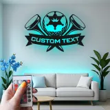 Personalized Golf LED Sign | Custom Metal Wall Art for Game Room | Golfer Name Plaque | Unique Gift for Him