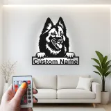 Cartel LED de perro personalizado | Arte mural de nombre de mascota personalizado | Decoración iluminada de entrada | Regalo único para amantes de los perros