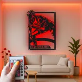 Custom Wrestler Led Light Metal Wall Art Personalized Gift for Athletes Gym or Sports Room Decor