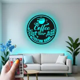 Cartel de metal personalizado con luz LED para bar de café, regalo personalizado para amantes del café, decoración de cocina