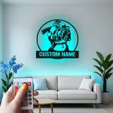 Personalized Firefighter LED Sign | Custom Metal Wall Art for Man Cave | Fire Station Decor | Hero Gift