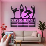 Cartel de metal LED personalizado de patinadora artística - Regalo personalizado para entusiastas del patinaje, decoración de dormitorio o estudio