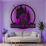 Insegna in metallo personalizzata per cacciatori e tacchini con luce LED regalo per appassionati di outdoor decorazione per cabin