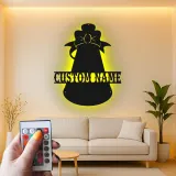 Custom Angel Bell Led Light Metal Wall Art Personalized Holiday Gift Christmas Home Decor