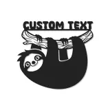 Personalized Sloth Nursery Sign | Custom Name LED Metal Art | Kids Room Night Light | Boho Wildlife Decor