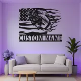 Plaque football personnalisée | Décoration murale en métal LED pour salle de jeux | Déco sportive personnalisée avec prénom | Cadeau pour fan de sport