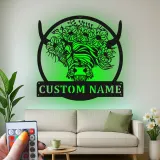 Custom Highland Cow LED Sign | Floral Metal Wall Art for Farmhouse Decor | Personalized Rustic Gift for Cow Lover