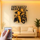 Custom Motocross Rider Led Light Metal Wall Art Personalized Gift for Dirt Bike Enthusiasts Garage or Man Cave Decor 2