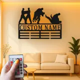 Insegna in metallo personalizzata LED Judo Grappling Regalo per Arti Marziali Decorazione per Palestra o Dojo