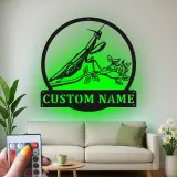 Praying Mantis LED Metal Art | Custom Name Sign for Garden Lovers | Realistic Insect Wall Decor