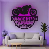 Insegna in metallo personalizzata per garage motociclistico con luce LED regalo per motociclisti decorazione per garage