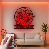Personalized MMA Fighter Metal Sign | LED Wall Art for Gym & Home | Custom Martial Arts Decor | Gift for Athlete Coach