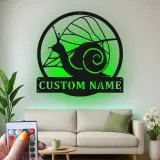 Insegna in metallo personalizzata a forma di lumaca con LED | Regalo personalizzato per giardinieri | Decorazione da parete per patio esterno | Arredo ispirato alla natura