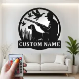 Custom Duck Hunting Metal Wall Art | LED Light Silhouette Sign | Personalized Hunter Gift | Rustic Cabin Decor