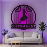 Insegna in metallo personalizzata con silhouette di ballerino retroilluminata regalo per amanti della danza decorazione per studio o camera da letto