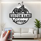 Cartel de metal LED personalizado para garaje de motocicletas, regalo para él, decoración para man cave