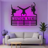 Cartel de metal personalizado con luz LED Breakdancer, regalo personalizado para bailarines, decoración de estudio de danza