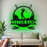 Personalized Golf Sign | LED Metal Wall Art for Man Cave Decor | Custom Name Golfer Gift | Golf Lover Wall Decor