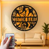 Decoración mural LED de hockey personalizada | Cartel de metal con nombre personalizado | Regalo para jugador de hockey | Decoración para habitación infantil y cueva masculina