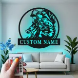Insegna in Metallo LED Personalizzata per Vigili del Fuoco | Arte Murale Personalizzata per Vigile del Fuoco | Regalo per Dipartimento dei Pompieri e Primo Rispondente