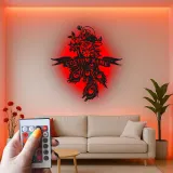 Custom Peacock Led Light Metal Wall Art Personalized Gift for Couples Elegant Living Room Decor