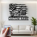 Personalisierte LED-Metall-Wandkunst mit Muldenkipper – Geschenk für Truck-Fans, Garage oder Büro