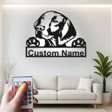 Cartel de metal LED personalizado de Labrador Retriever regalo para amantes de los perros decoración de sala 2
