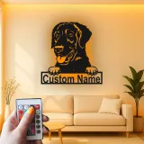 Décoration murale en métal LED personnalisée Labrador Retriever pour les amoureux des chiens 1