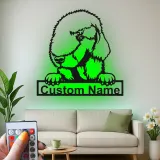 Insegna in metallo personalizzata con luce LED a forma di cane pastore regalo per amanti dei cani decorazione per soggiorno 1