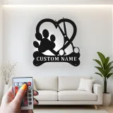 Insegna in metallo LED personalizzata per toelettatore di cani - Regalo per amanti degli animali - Decorazione per salone di toelettatura