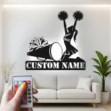 Insegna in metallo LED personalizzata per cheerleader - Regalo per atleti, decorazione per camera dei teenager o sport