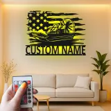 Insegna in metallo personalizzata con luce LED per airboat - Regalo per appassionati di nautica, decorazione per man cave