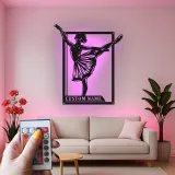 Insegna in metallo LED ballerina personalizzata, regalo di danza per amanti del balletto, decorazione per camera da letto o studio di danza
