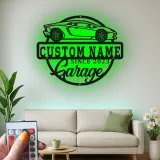 Custom Sports Car Led Light Metal Wall Art Personalized Garage Gift for Car Enthusiasts Man Cave Decor 3