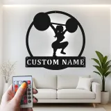 Insegna in metallo LED personalizzata per sollevatori di pesi, regalo decorativo per palestra domestica, insegna da palestra