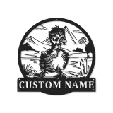 Insegna in metallo LED personalizzata con anatroccolo - Regalo per nursery, decorazione camera baby animale