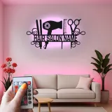 Custom LED Hair Salon Sign | Personalized Metal Wall Art for Stylists | Beauty & Barber Shop Decor