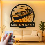 Décoration murale en métal personnalisée avec éclairage LED de cargo