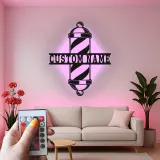 Custom Barber Pole Led Light Metal Wall Art Personalized Gift for Barbers Salon Decor Sign