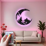 Insegna in metallo LED personalizzata con scena di campeggio regalo per appassionati di outdoor decor per cabin rustica
