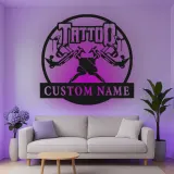 Custom Tattoo Machine Led Light Metal Wall Art Personalized Gift for Tattoo Artists Studio Decor 4