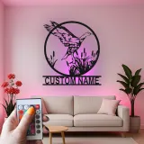 Décoration murale en métal personnalisée Oiseau en Vol avec rétroéclairage LED Cadeau pour amoureux de la nature Décor de chambre ou de salon