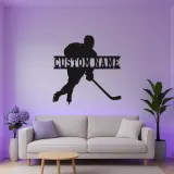 Personalisierte Hockey Spieler LED-Schild | Individuelle Namens Metall-Wandkunst | Spielzimmer Dekor & Geschenk für Athleten